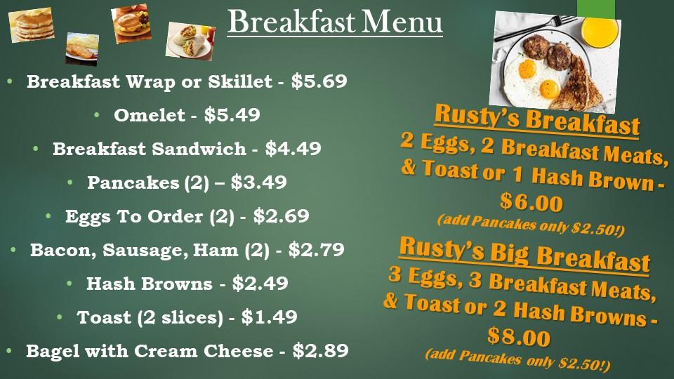 Rusty's Corner (CWC's Food Court) Menu image 1